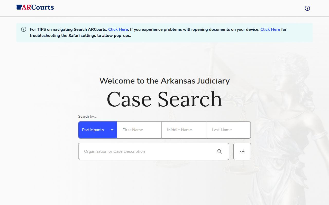 Search ARCourts case lookup